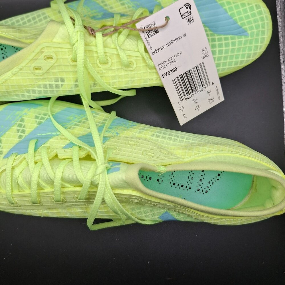 Adidas Adizero Ambition W Track Field Shoes 6.5 UK 40 EU Athletic Spikes Yellow